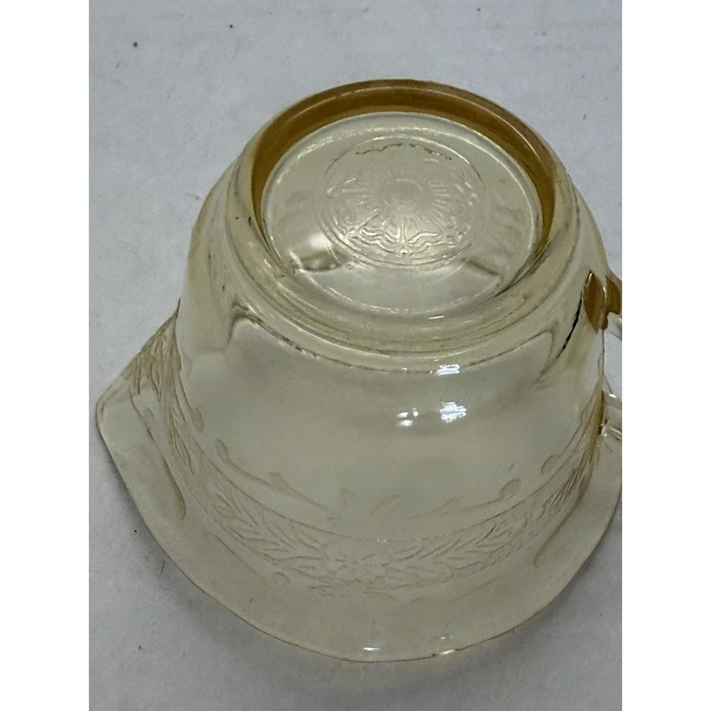 Macbeth Evans S Pattern Rose Yellow Thin Flat Sugar Bowl Depression Glass